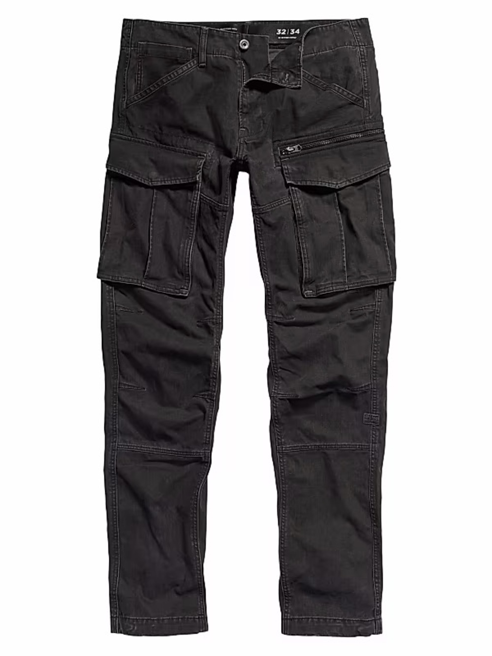 G-Star Raw Denim Men’s Rovic Cargo Slim Fit Black Jeans, Size 40x32